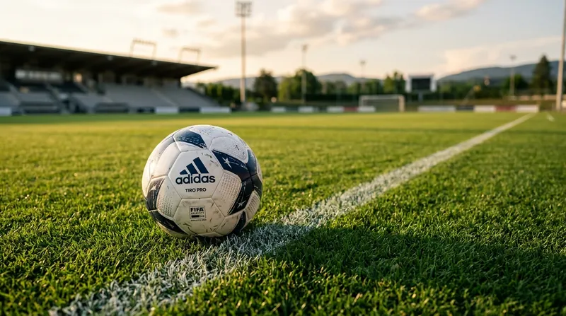 Football on a pitch